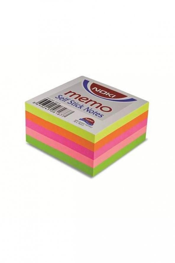 Noki Yapışkanlı Not Kağıdı 75 x 75 MM 5 Neon Renkler 400 Yaprak Yapışkanlı Not Kağıdı ürün görseli 1