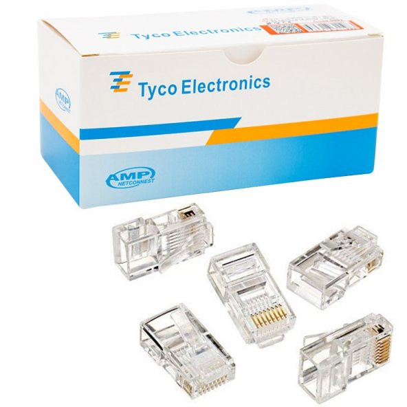 Powermaster PM-5992 AMP Cat6 RJ45 CAT5/6/7 Konnektör (100'Lü Paket) ürün görseli 1