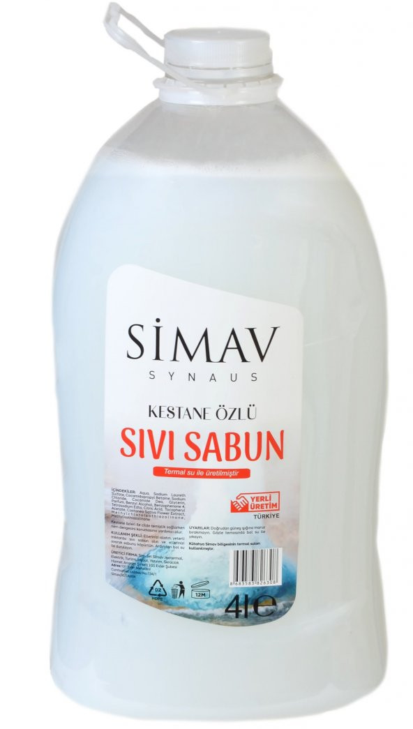 Simav Synaus Kestane Özlü ve Termal Sulu Sıvı Sabun - 4 Lt ürün görseli 1