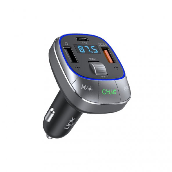 LinkTech GF17 48W PD + QC3.0 LED Ekranlı FM Transmitter - Resim 4
