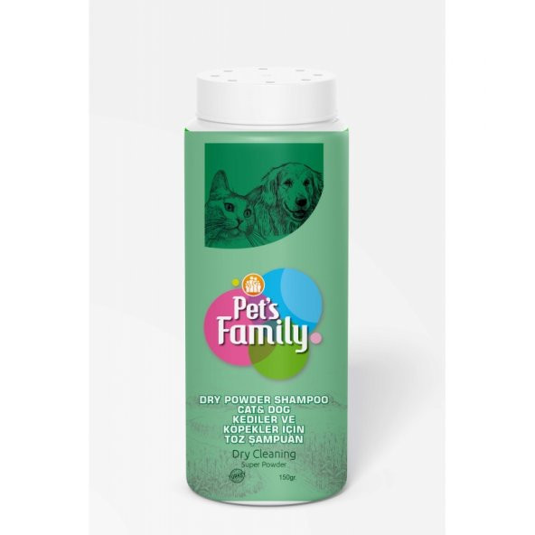 PETS FAMİLY KEDİ&KÖPEK TOZ ŞAMPUAN 150 GR Skt: 01/2027 ürün görseli 1