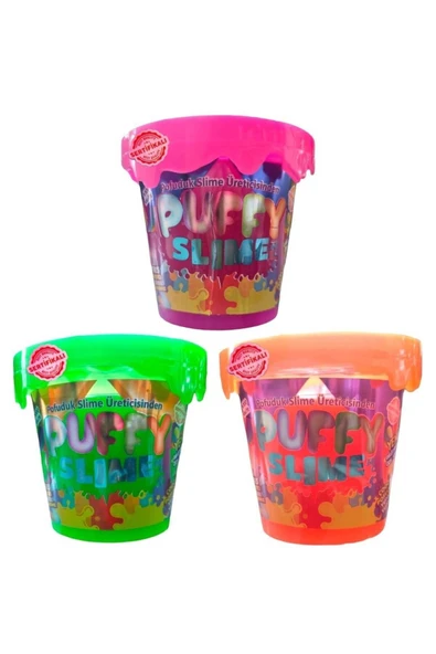 BamBamToys Puffy Slime Yeni Trend Slime - 3 Adet Pofuduk Slime Neon Renkli 120 Gr Slaym ürün görseli 1