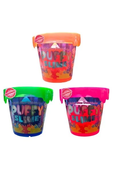 BamBamToys Puffy Slime Yeni Trend Slime - 3 Adet Pofuduk Slime Neon Renkli 120 Gr Slaym ürün görseli 1