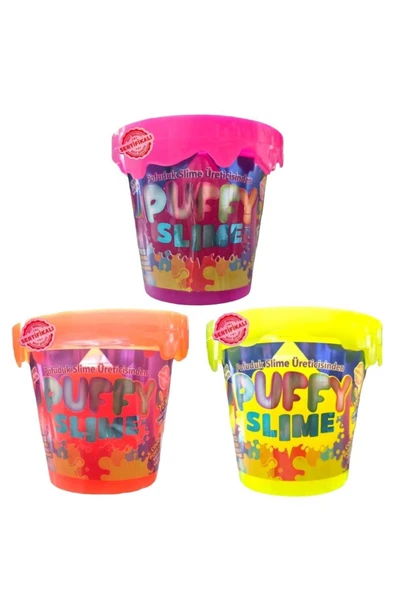 BamBamToys Puffy Slime Yeni Trend Slime - 3 Adet Pofuduk Slime Neon Renkli 120 Gr Slaym ürün görseli 1