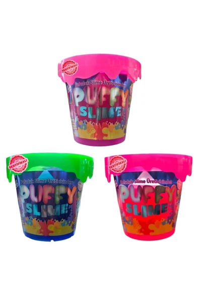 BamBamToys Puffy Slime Yeni Trend Slime - 3 Adet Pofuduk Slime Neon Renkli 120 Gr Slaym ürün görseli 1