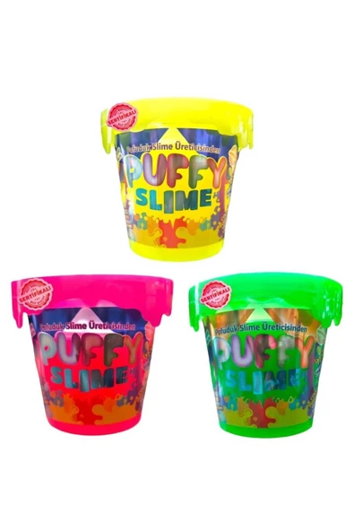 BamBamToys Puffy Slime Yeni Trend Slime - 3 Adet Pofuduk Slime Neon Renkli 120 Gr Slaym ürün görseli 1