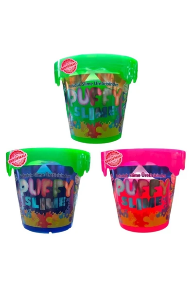 BamBamToys Puffy Slime Yeni Trend Slime - 3 Adet Pofuduk Slime Neon Renkli 120 Gr Slaym ürün görseli 1