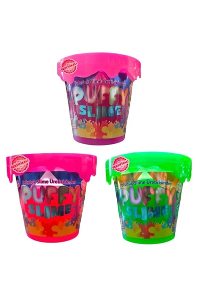 BamBamToys Puffy Slime Yeni Trend Slime - 3 Adet Pofuduk Slime Neon Renkli 120 Gr Slaym ürün görseli 1