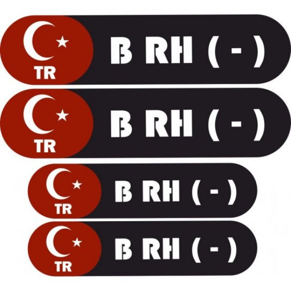 KAN GRUBU  ETİKETİ 4 PARÇA B RH(-) ürün görseli 1
