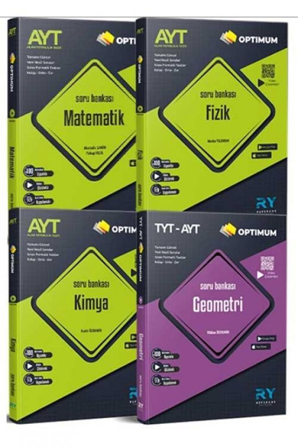 2024 YKS AYT Sayısal Tüm Dersler Matematik Fizik Kimya Geometri Video Çöz Soru Ban Seti Referans ürün görseli 1