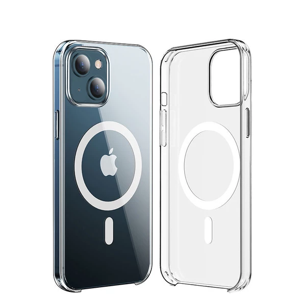 iPhone 15 Kılıf Wireless Şarj Özellikli Şeffaf Orjin Kapak Kılıf ürün görseli 1