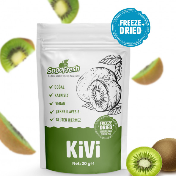 SagaFresh Dondurularak Kurutulmuş Kivi Dilimleri 20g ürün görseli 1