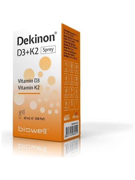 Dekinon D3 K2 Vitamini Sprey 138 puff 20 ml ürün görseli 1