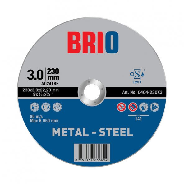 Brio Kesme Taşı 230X3 2'li ürün görseli 1