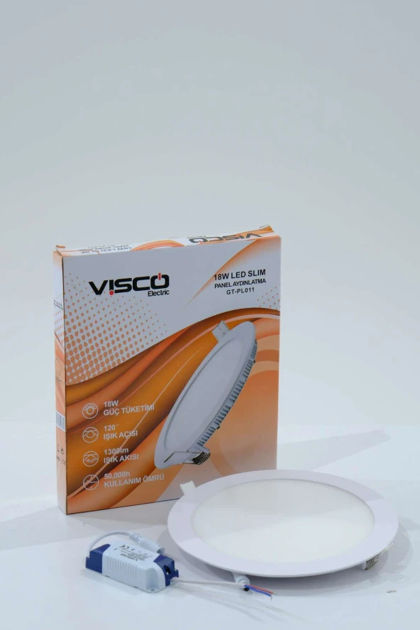 Visco 18W Led Slim Panel Aydınlatma IP20 Günışığı ürün görseli 1