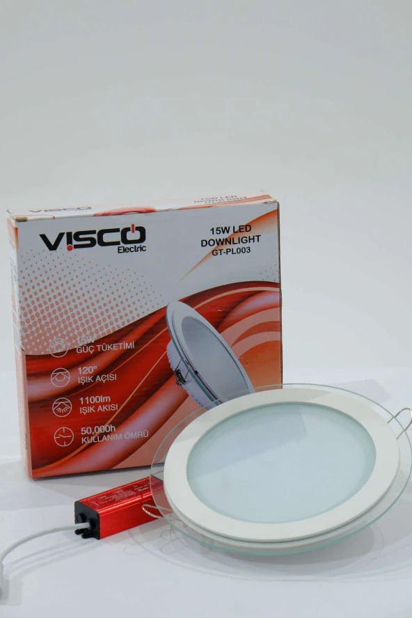 Visco 15W Downlight Led Panel Camlı Günışığı - Resim 3