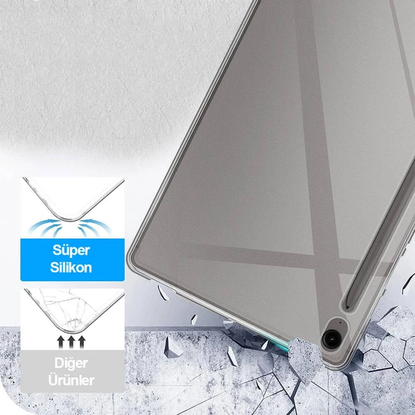 Galaxy Tab S9 FE Kılıf Esnek Tablet Süper Silikon - Resim 3