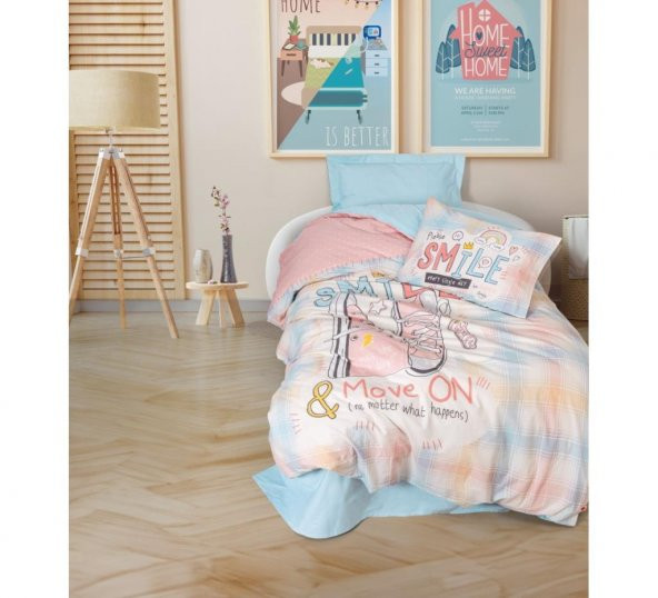 Cotton Box Genç Ranforce Nevresim Takımı Tek Kişilik Smile Mint ürün görseli 1