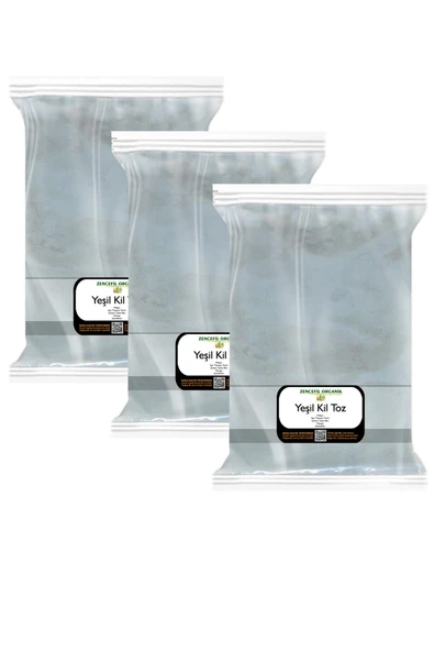 Yeşil Toz Kil 3 Paket x 500 gr Toplam 1.5 kg  Toz Kil Kil Tozu ürün görseli 1