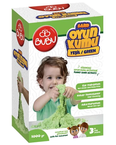 Bubu Kinetik Kum 1000 gr Yeşil KU0009 ürün görseli 1