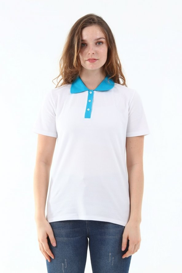 Polo Yaka Pike Kadın Pamuk T-shirt ürün görseli 1