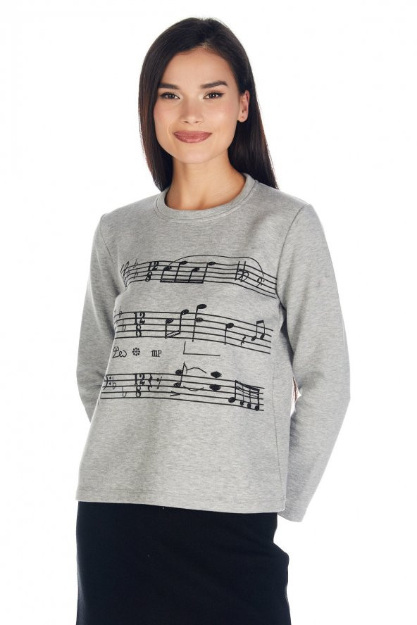 Crystal Taş Baskılı Sweatshirt ürün görseli 1