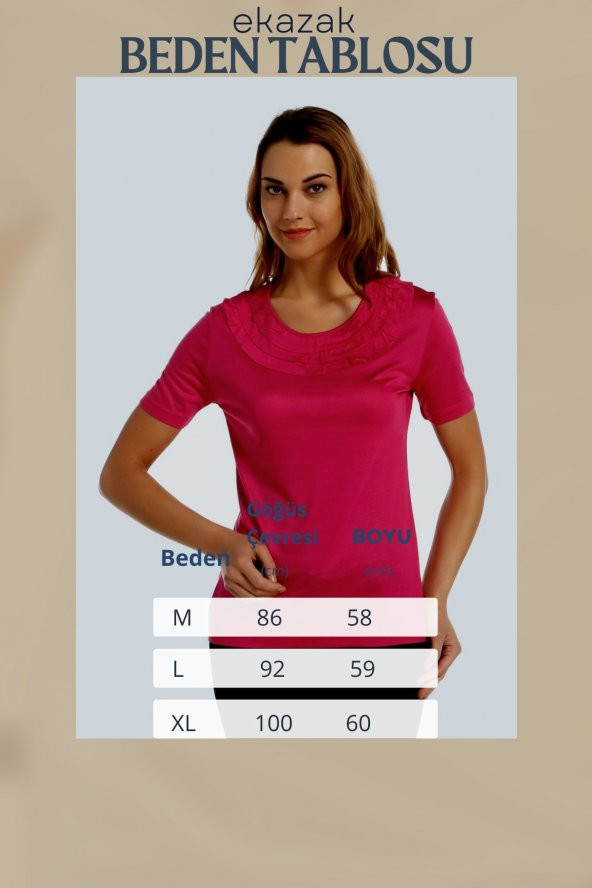 Fırfırlı Merserize Viskoz Esnek Fitted Kalıp Örme Bluz - Resim 5