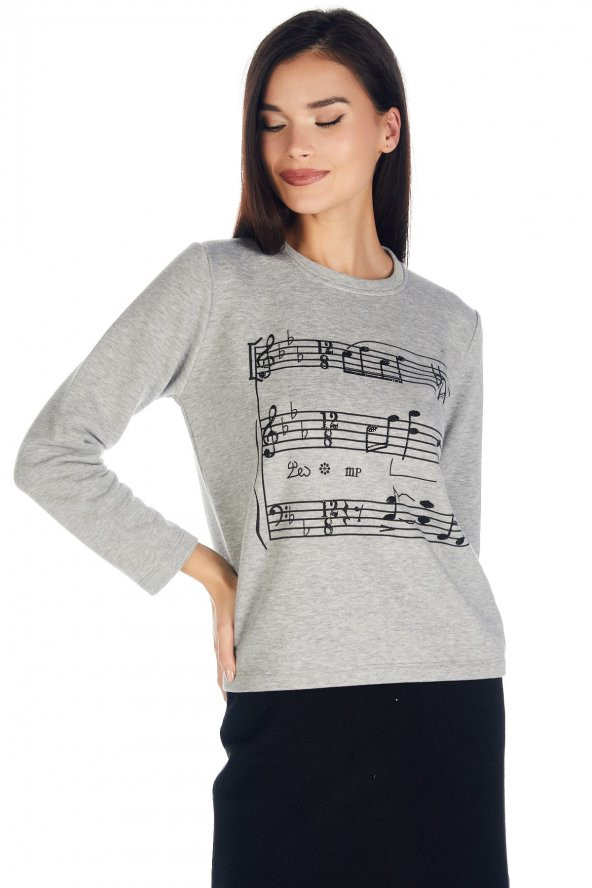 Crystal Taş Baskılı Sweatshirt - Resim 4