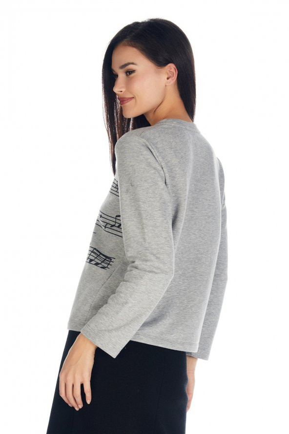 Crystal Taş Baskılı Sweatshirt - Resim 5