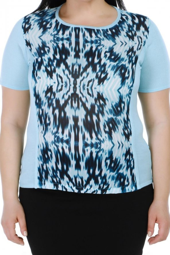 Dalga Desenli T-shirt - Resim 4