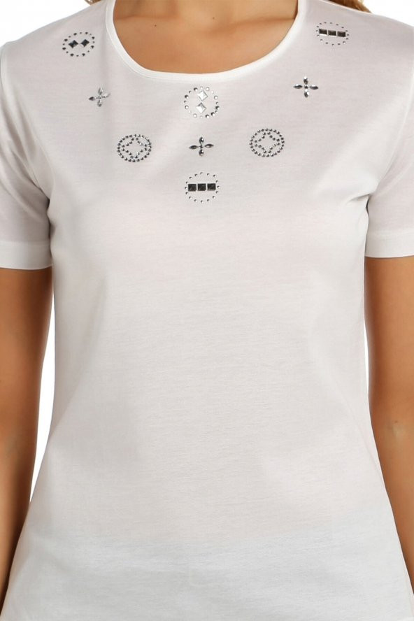 Taş Detaylı T-shirt - Resim 3