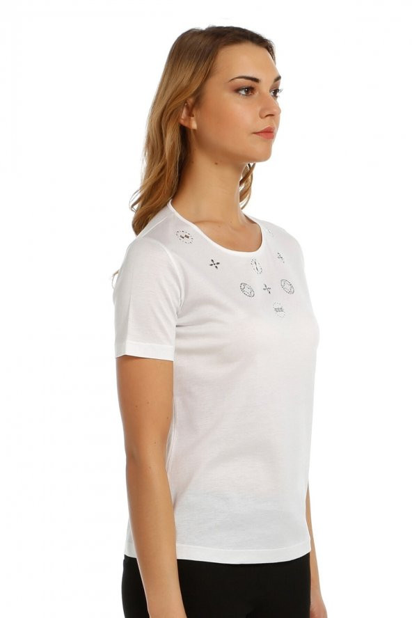 Taş Detaylı T-shirt - Resim 7