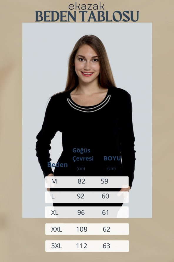 Incili Kolye Triko Kazak - Resim 5
