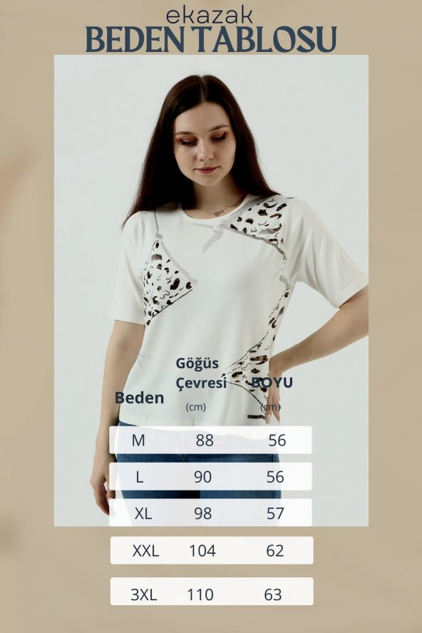 Kadın Baskılı Detaylı Tişört - Resim 7