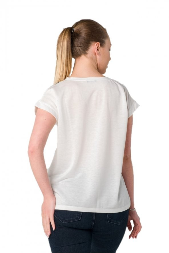 Transparan Devoe Baskılı Bluz Tshirt - Resim 2