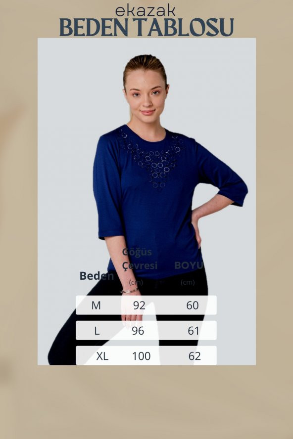 Kristal Baskılı Viskoz Örme Bluz - Resim 5