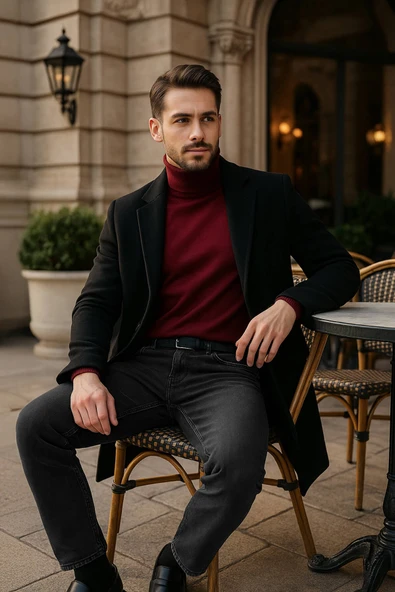 Erkek Likralı Straight Fit Jean Pantolon Siyah ürün görseli 1