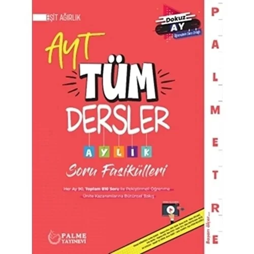 Palme Palme YKS AYT Tüm Dersler Aylık Soru Fasikülleri Eşit Ağırlık *yeni* ürün görseli 1