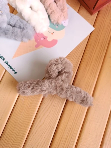 Peluş Tüylü Mandal Toka - Resim 2
