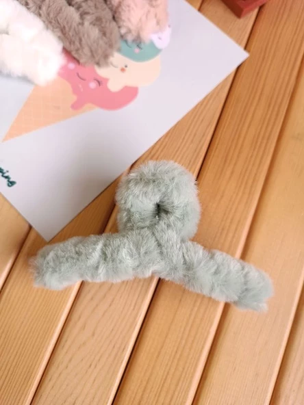 Peluş Tüylü Mandal Toka - Resim 6