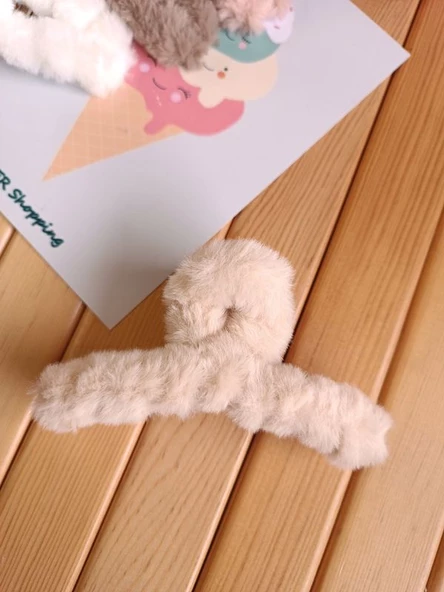 Peluş Tüylü Mandal Toka - Resim 5