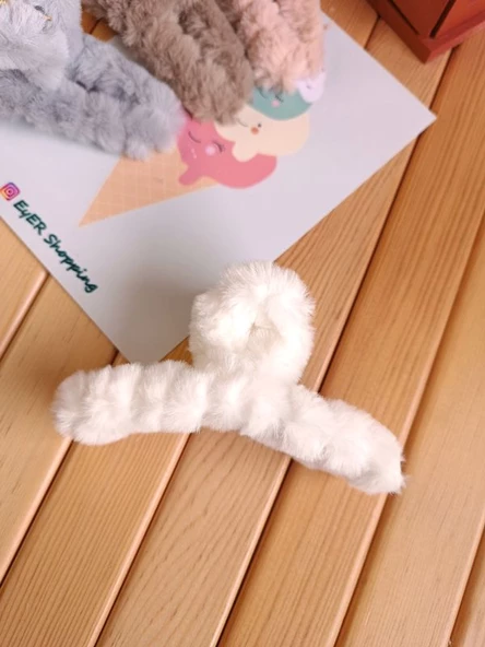 Peluş Tüylü Mandal Toka - Resim 3