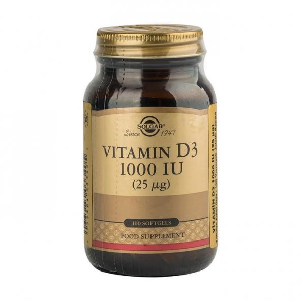 Solgar Vitamin D3 1000 IU 100 Kapsül ürün görseli 1