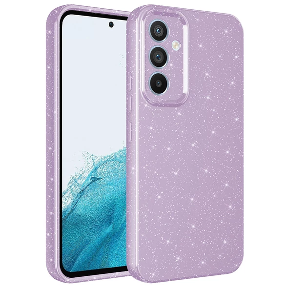 Samsung Galaxy A14 Kılıf Kamera Korumalı Simli Lüks Koton Kapak Kılıf ürün görseli 1