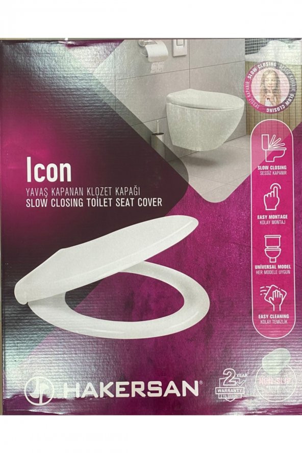 Hakersan Icon Yavaş Kapanır Klozet Kapak ürün görseli 1