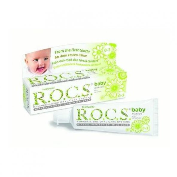 Rocs Baby Papatya Özlü Yutulabilir Diş Macunu 0-3 Yaş 35 ml ürün görseli 1