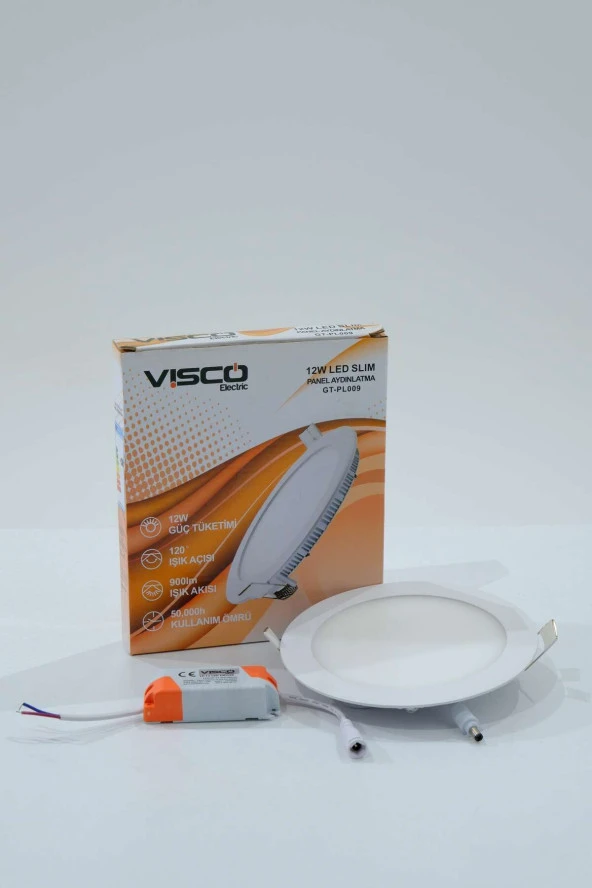 VİSCO 12W LED SLİM PANEL IP20 BEYAZ - Resim 2
