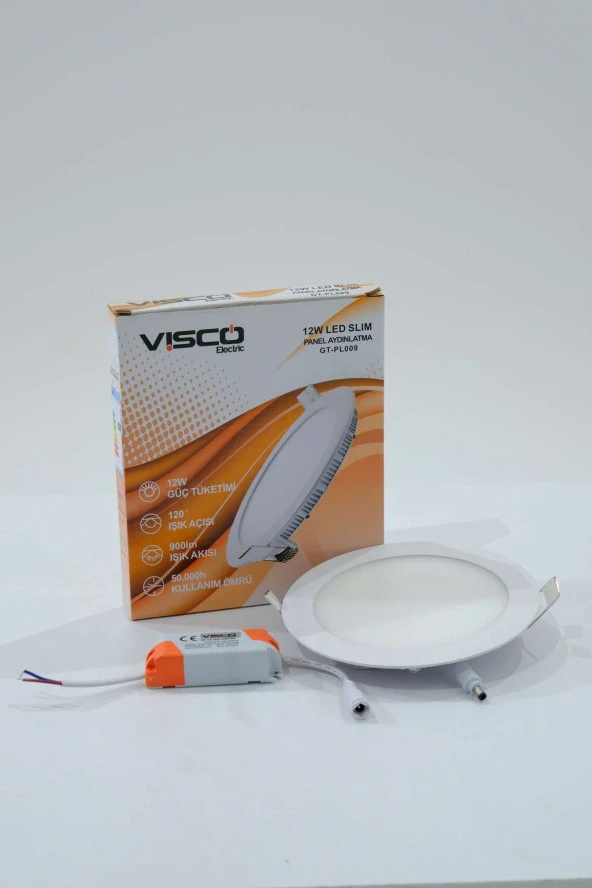 VİSCO 12W LED SLİM PANEL IP20 BEYAZ - Resim 3