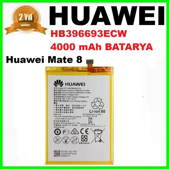 Orjinal Huawei Mate 8 HB396693ECW Uyumlu Batarya Pil (4000 mAh) IMET000000044 ürün görseli 1