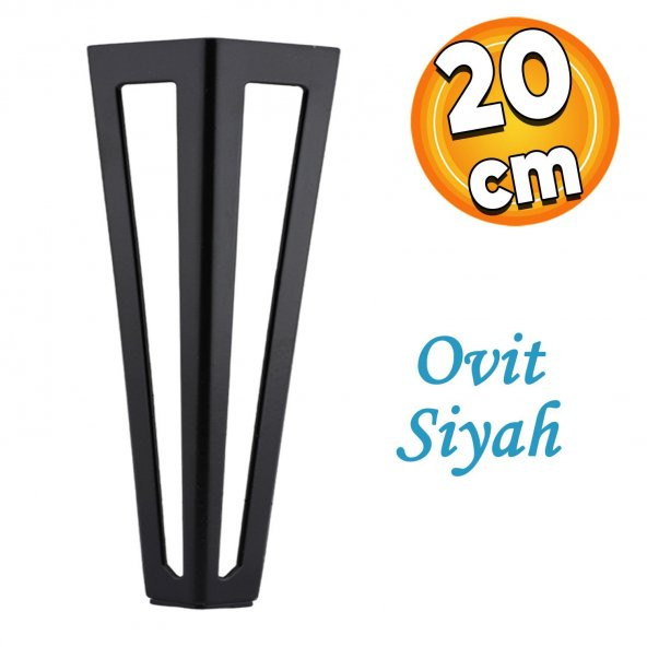 Ovit Koltuk Baza Sehpa Masa Ayağı Metal Ayak 20 Cm Siyah ürün görseli 1